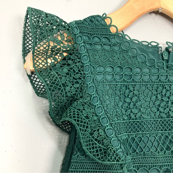 J. Crew Cap-Sleeve Ruffled Lace Dress Women’s Size 2 High Neck Sheath Cocktail - Picture 4 of 8